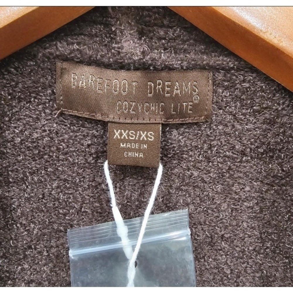 Barefoot Dreams‎ CozyChic Lite Waterfall Cardigan XXS XS Taupe Brown B463 - Picture 3 of 8